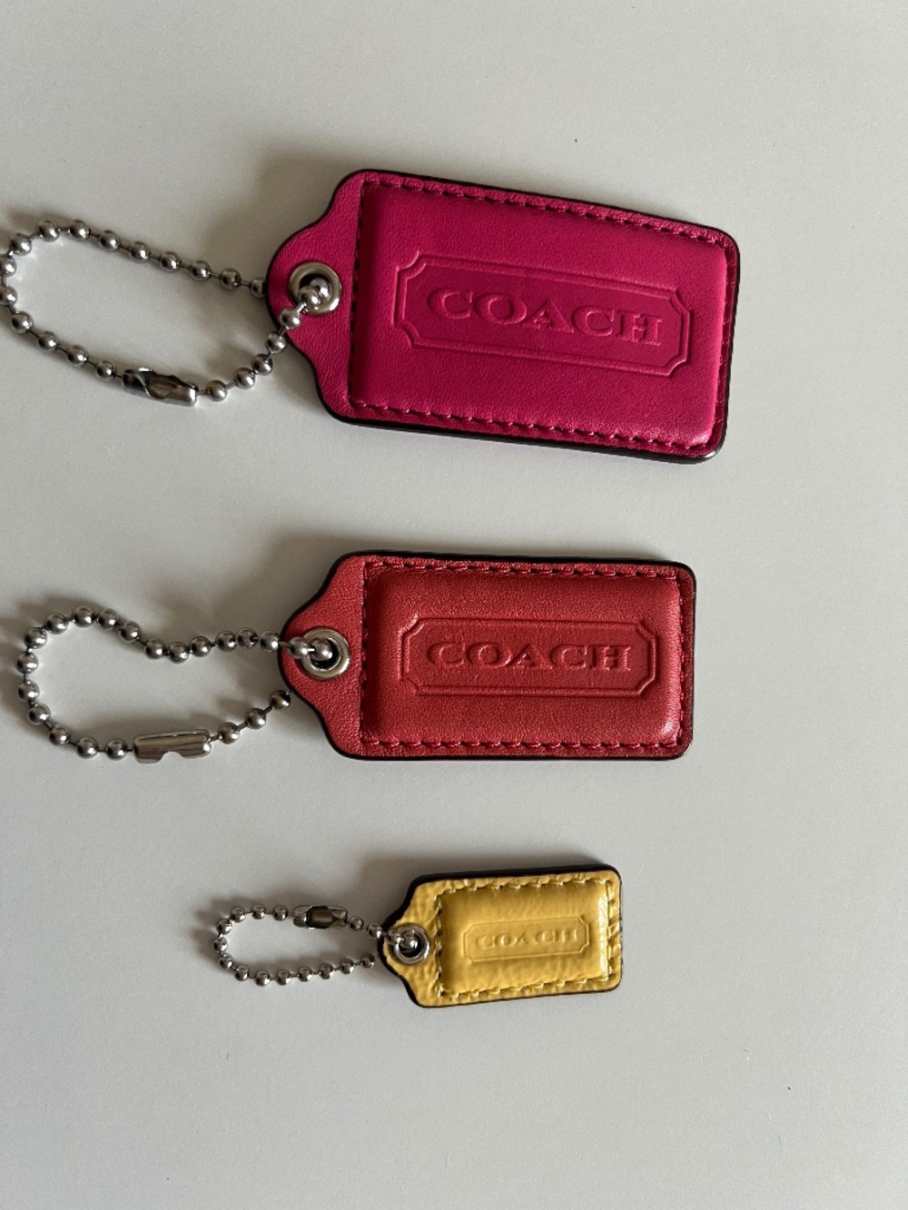 Authentic Coach Leather Hangtag Bundle - Set of 3 Replacement Charms